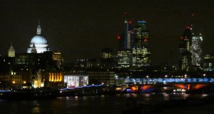 View downstream from Waterloo Bridge...