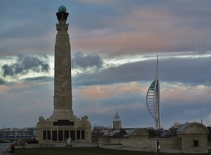 The Naval War Memorial...and the Spinnaker Tower in the distance...