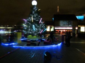 The Christmas Tree in front of the Queen Elizabeth Hall...