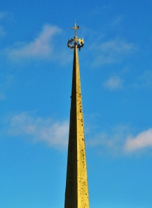 The spire of St Margaret Mary Catholic Church, Middle Road, Park Gate...