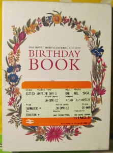 The Birthday/Address Book was a works raffle win yesterday, and the train ticket took me from Swanwick railway station (near The Village Inn) to Fratton...with more than an hour to wait for the train because of flooding in Hampshire...