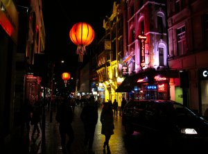 Wardour Street, at the western edge of London's Chinatown...